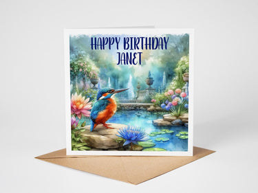 Kingfisher Custom Message Card, Personalized Bird Design, Unique Gift Idea, Nature-Inspired, Thoughtful Keepsake for Any Occasion