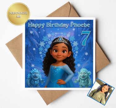 Personalised Animated Princess Style Birthday & Greeting Cards from Your Own Photo | Great Gift for Any Birthday, Cartoon birthday card.