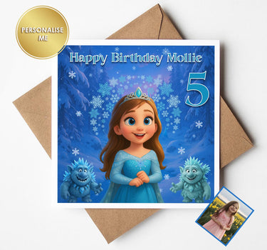 Personalised Animated Princess Style Birthday & Greeting Cards from Your Own Photo | Great Gift for Any Birthday, Cartoon birthday card.