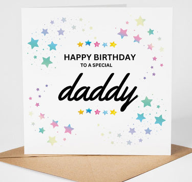 Daddy Birthday Card, Happy Birthday Daddy Card, Daddy Birthday Card, Special Daddy Card, Colourful Star Design