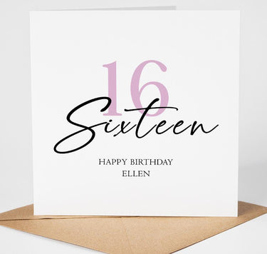 Personalised 16th Birthday Card, Sweet 16 Birthday Card Daughter, Sixteen Card for Son Niece Nephew Granddaughter Grandson Greeting Card