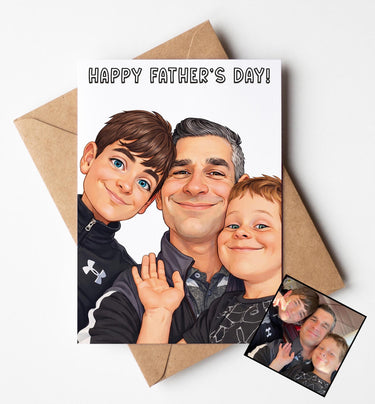 Funny Father's Day Card, Custom Father's Day Card, Photo Conversion Card, Funny Illustration Card