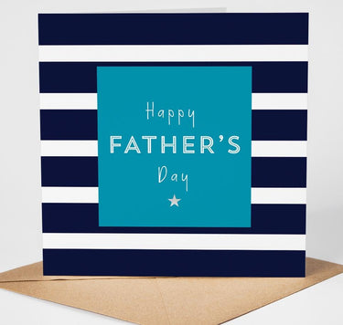 Fathers Day Card for Dad, Modern Dad Greeting Card, Fathers Day Card from Son Daughter, Foil Finish Card