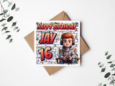 Personalised Boys Gamer Birthday Card - Customizable, Fun & Unique Design for Kids - Perfect for Gamers Birthday Celebrations