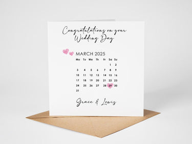 Personalised Newly Weds 2026 Wedding Card, Wedding Calendar, Mr & Mrs, Mrs Mrs, Mr Mr, Surname, Custom names, Date, Romantic Congratulations