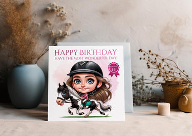 Personalised Foiled Girls Birthday Card | Horse Riding Card for Her |Custom Card, Unique Gifts,  Fun & Thoughtful Greeting Card