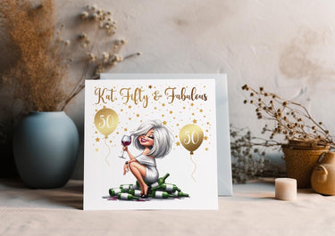 Personalised 50th Birthday Card | Unique Handmade Design for Her | Custom Greeting & Birthday Wisheds Wishes