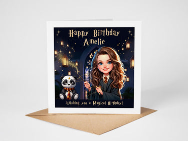 Personalised Wizard Birthday Card | Magical Custom Greeting Card for Boys & Girls | Unique Fantasy Theme