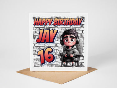 Personalised Boys Gamer Birthday Card - Customizable, Fun & Unique Design for Kids - Perfect for Gamers Birthday Celebrations