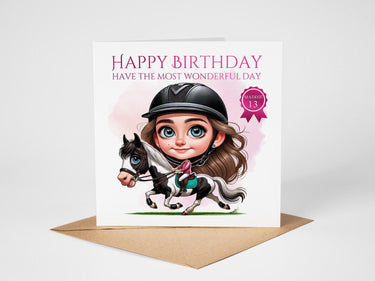 Personalised Foiled Girls Birthday Card | Horse Riding Card for Her |Custom Card, Unique Gifts,  Fun & Thoughtful Greeting Card