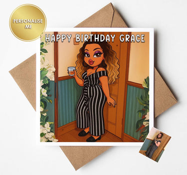 Personalised Glamorous Cartoon Style Birthday & Greeting Cards from Your Own Photo | Great Gift for Any  Birthday, Cartoon birthday card.