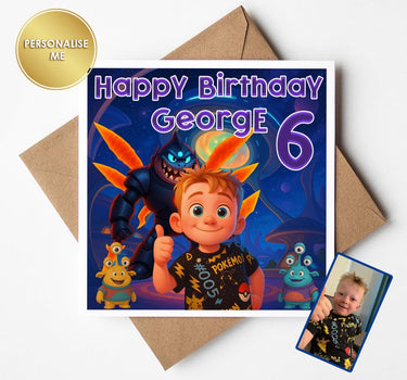 Personalised Alien Cartoon Style Birthday & Greeting Cards from Your Own Photo | Great Gift for Any  Birthday, Cartoon birthday card.