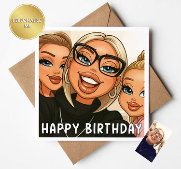 Personalised Glamorous Cartoon Style Birthday & Greeting Cards from Your Own Photo | Great Gift for Any  Birthday, Cartoon birthday card.