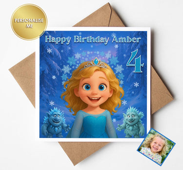 Personalised Animated Princess Style Birthday & Greeting Cards from Your Own Photo | Great Gift for Any  Birthday, Cartoon birthday card.