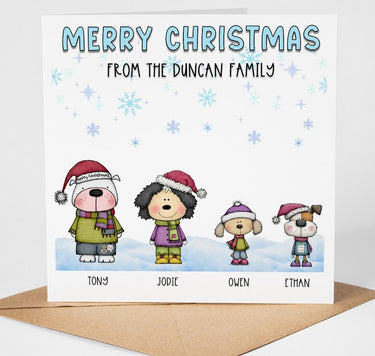 Personalized Family Christmas Cards, Dog Portrait Design