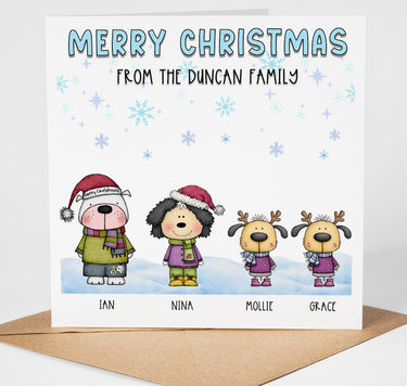Personalized Family Christmas Cards, Dog Portrait Design