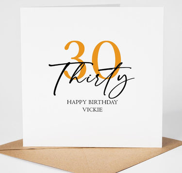 Personalised 30th Birthday Card | Custom Milestone Gift for Him or Her | Elegant 30 Today Greeting Card
