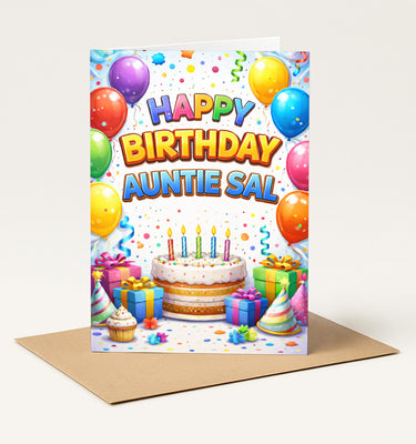 Personalised Birthday Card Any Age | Custom Name or Relationship Card for Mum Dad Grandad Son Daughter | Colourful Birthday Card