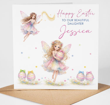 Personalised Fairy Easter Card, Granddaughter, Daughter, Niece Easter Card, Little Girl, Custom Name Easter Card, Cute Easter Card for girl