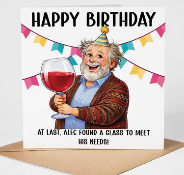 Personalised Funny Birthday Card, Grandad Dad Brother Card, Joke Birthday Card, Whiskey & Wine Joke, Whisky or Wine Lover Card