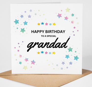 Fabulous Grandad Birthday Card, Happy Birthday Grandad Card, Grandfather Card, Special Grandad Card, Colourful Star Design