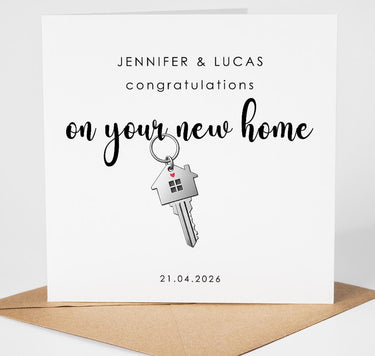 Personalised New Home Card, Housewarming Card for Couple, Congratulations New House Card, First Home Gift, Moving House Card with Names
