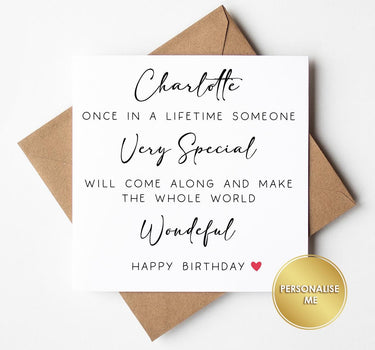 Personalised Birthday Card for Her, Romantic Birthday Card Girlfriend, Birthday Card for Wife, Someone Special Card, Sentimental Love Card