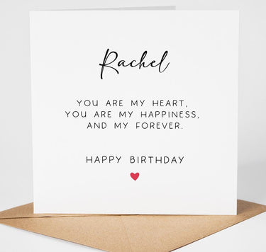 Personalised Birthday Card for Him or Her, Romantic Boyfriend, Girlfriend or Partner Card, Custom Name Card, Husband or Wife Birthday Card