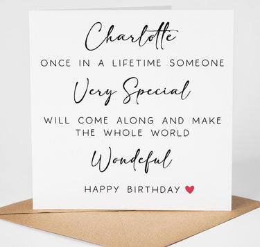 Personalised Birthday Card for Her, Romantic Birthday Card Girlfriend, Birthday Card for Wife, Someone Special Card, Sentimental Love Card