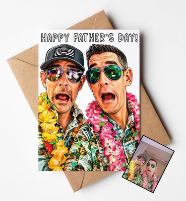 Funny Father's Day Card, Custom Father's Day Card, Photo Conversion Card, Funny Illustration Card