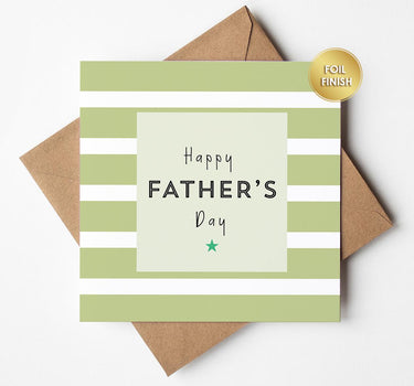 Fathers Day Card for Dad, Modern Dad Greeting Card, Fathers Day Card from Son Daughter, Foil Finish Card