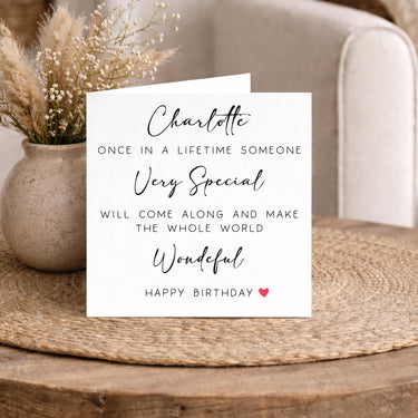 Personalised Birthday Card for Her, Romantic Birthday Card Girlfriend, Birthday Card for Wife, Someone Special Card, Sentimental Love Card