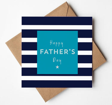 Fathers Day Card for Dad, Modern Dad Greeting Card, Fathers Day Card from Son Daughter, Foil Finish Card